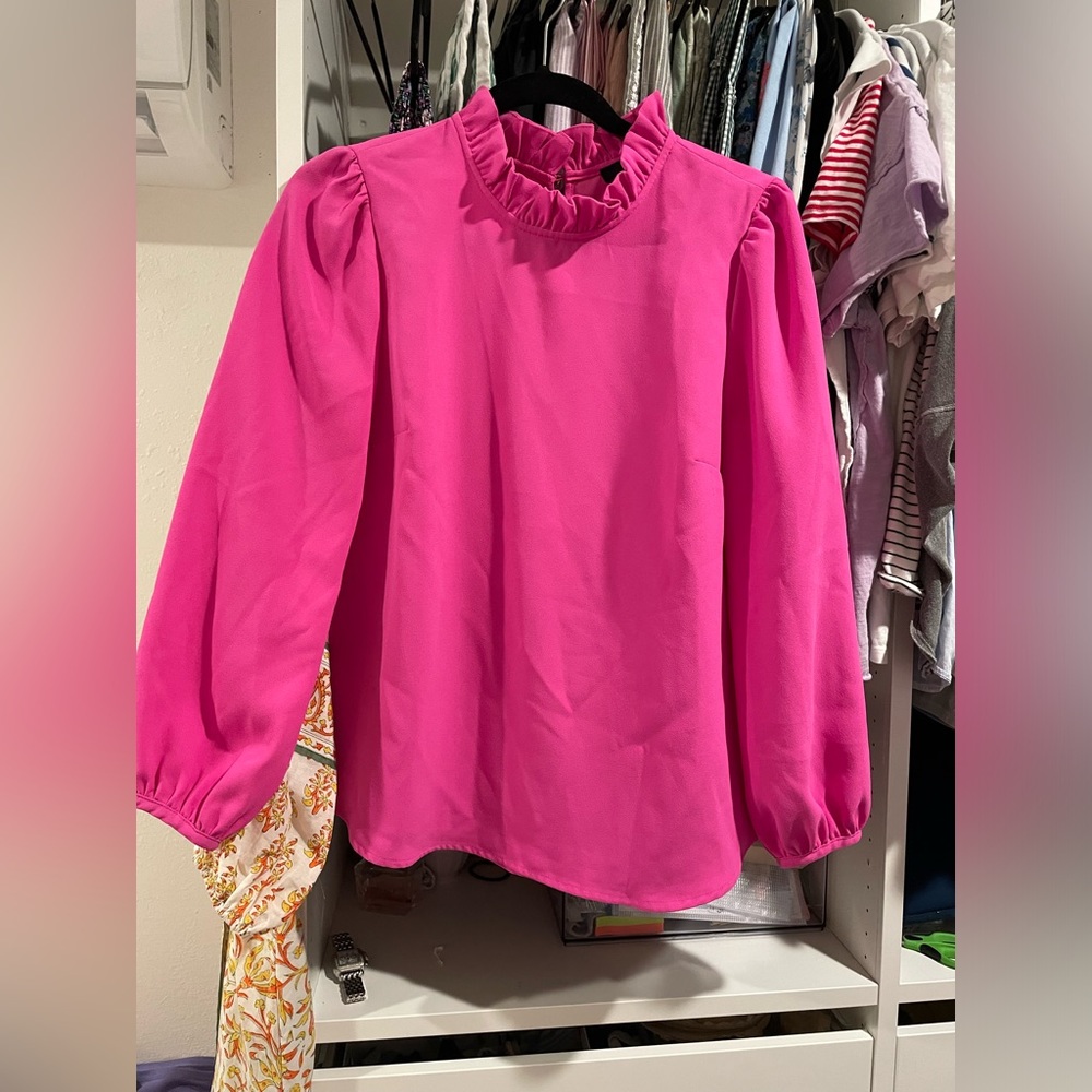 J. Crew Ruffle Neck Top